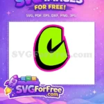 Free Bright Lime C Free Pink Outline Afro American Cartoon Free SVG - Instant Download