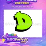 Free Neon Green Bold D Free Stylized Blocky Afro American Cartoon Style Free SVG - Instant Download