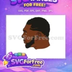 Free Afro American Bearded Free Calm Profile Cartoon Free SVG - Instant Download