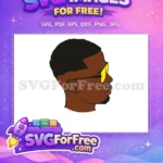 Free Afro-American Man Yellow Sunglasses Free Cool Cartoon Profile Free SVG - Instant Download