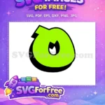 Free Bright Green One Free Bold Shadow Afro Cartoon Free SVG - Instant Download