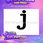 Free Black J Free Cartoon Alphabet Afro American Free SVG - Instant Download
