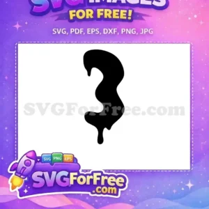 Free Melting Number 3 SVG Design – Unique Liquid Digit Art This free design showcases a stylized, melting black number 3, ideal for bold and creative digital crafting projects.