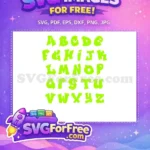 Free Bright Green Cartoon Free Alphabet Lettering Afro American Design Free SVG - Instant Download