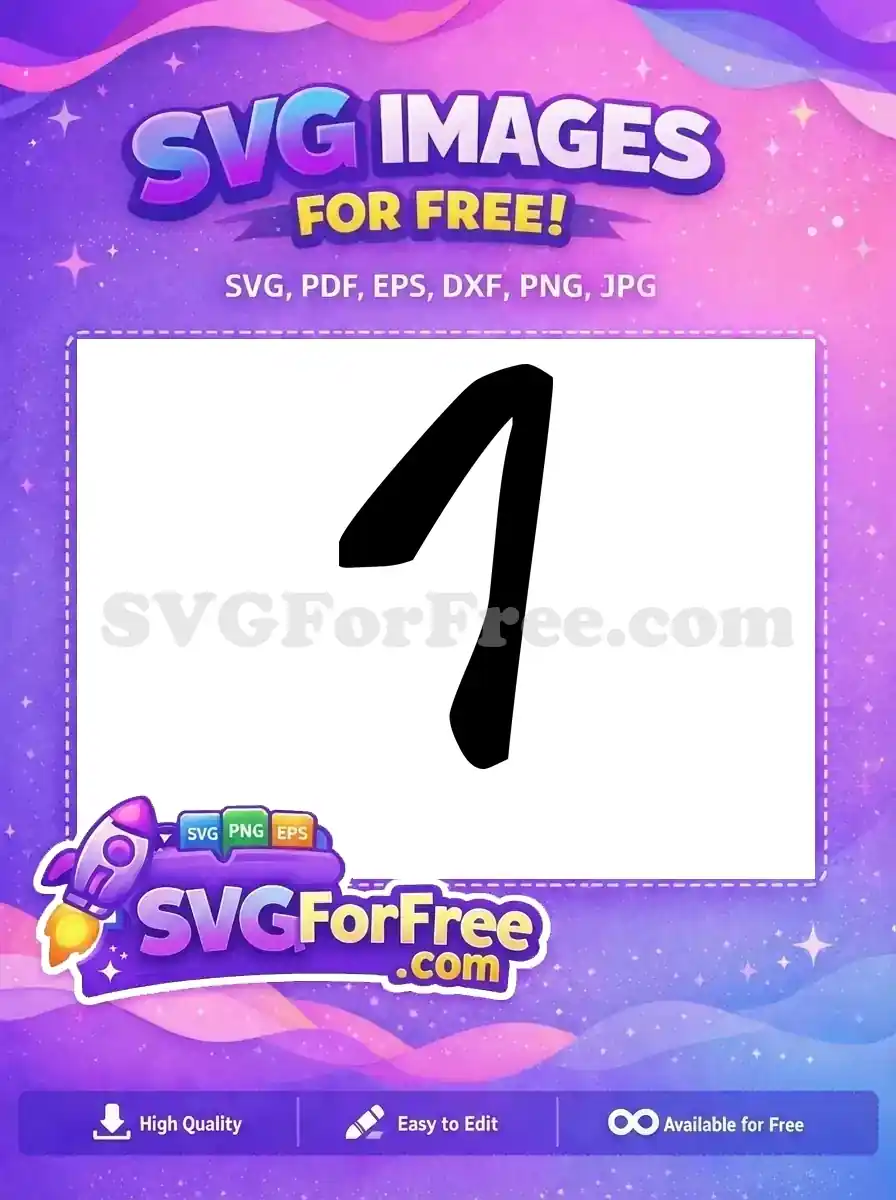 A free, stylized black number one design on a white background, ideal for various digital and print projects.