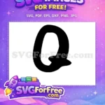 Free Bold Q Free Afro Cartoon Alphabet Free SVG - Instant Download