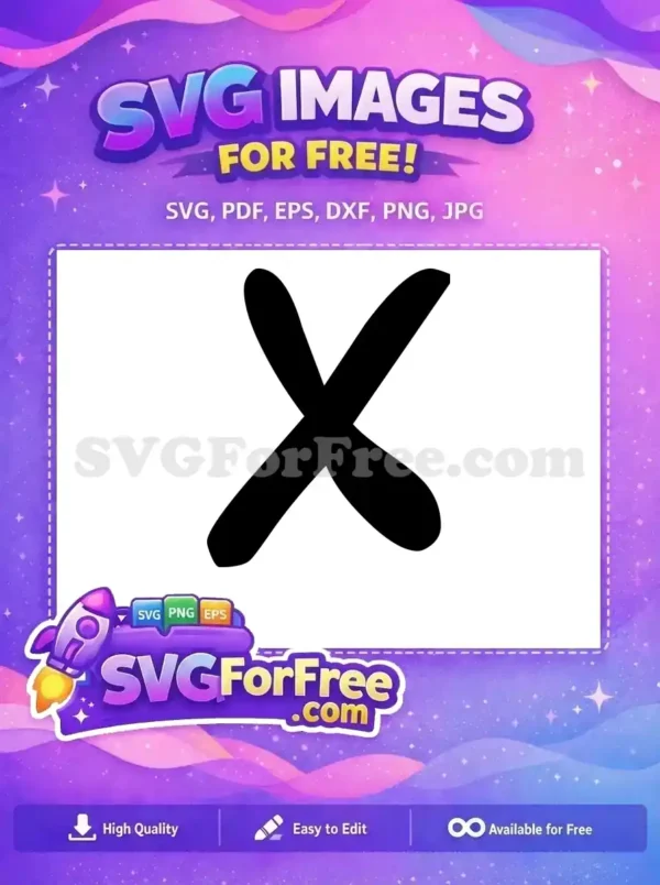 A free, bold, hand-drawn black 'X' mark icon on a white background, ideal for cancel or close functions. Download this free design.