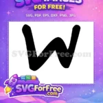 Free Black W Free Bold Afro American Cartoon Free SVG - Instant Download