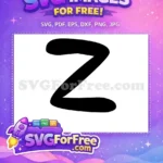 Free Bold Black Letter Z Free Afro Cartoon Style Art Free SVG - Instant Download