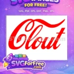 Free Red Cursive Script Free Modern Typography Clout Brand Logo Free SVG - Instant Download
