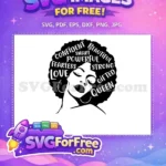 Free Afro American Queen Free Powerful Words Confident Free SVG - Instant Download