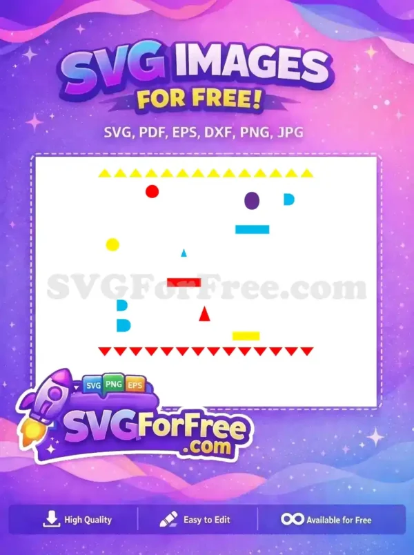 Free vibrant geometric pattern with red, yellow, blue, purple shapes. Ideal free design for various creative uses.
