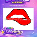Free Red Biting Free White Teeth Afro American Cartoon Free SVG - Instant Download
