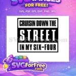 Free Cruisin Free Bold Afro American Six-Four Lowrider Free SVG - Instant Download