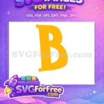 Free Vibrant Gold Letter B Free Afro Cartoon Typography Art Free SVG - Instant Download