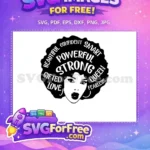Free Strong Black Free Confident Queen Afro Cartoon Empowerment Free SVG - Instant Download