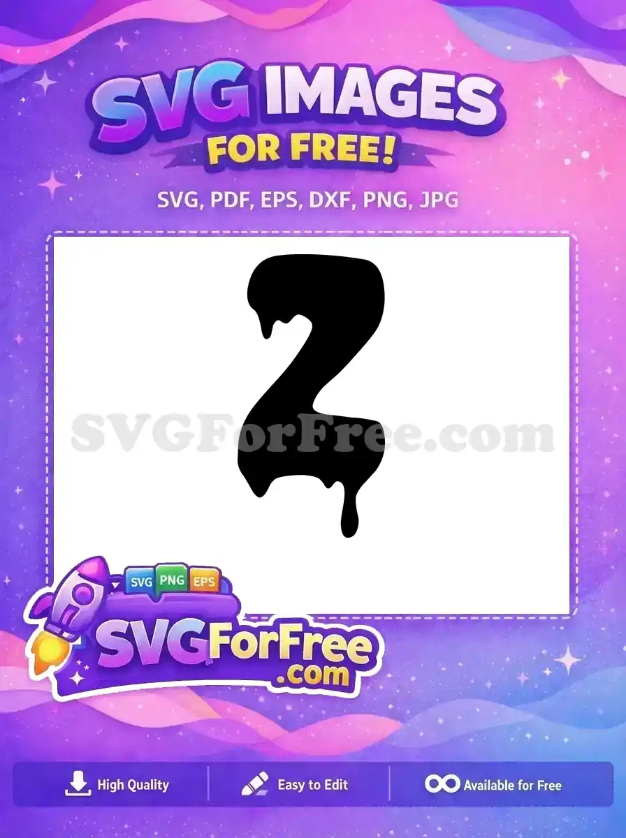 A black capital letter Z with a distinctive melting or dripping effect, offered as a free SVG design. Ideal for bold, creative projects.