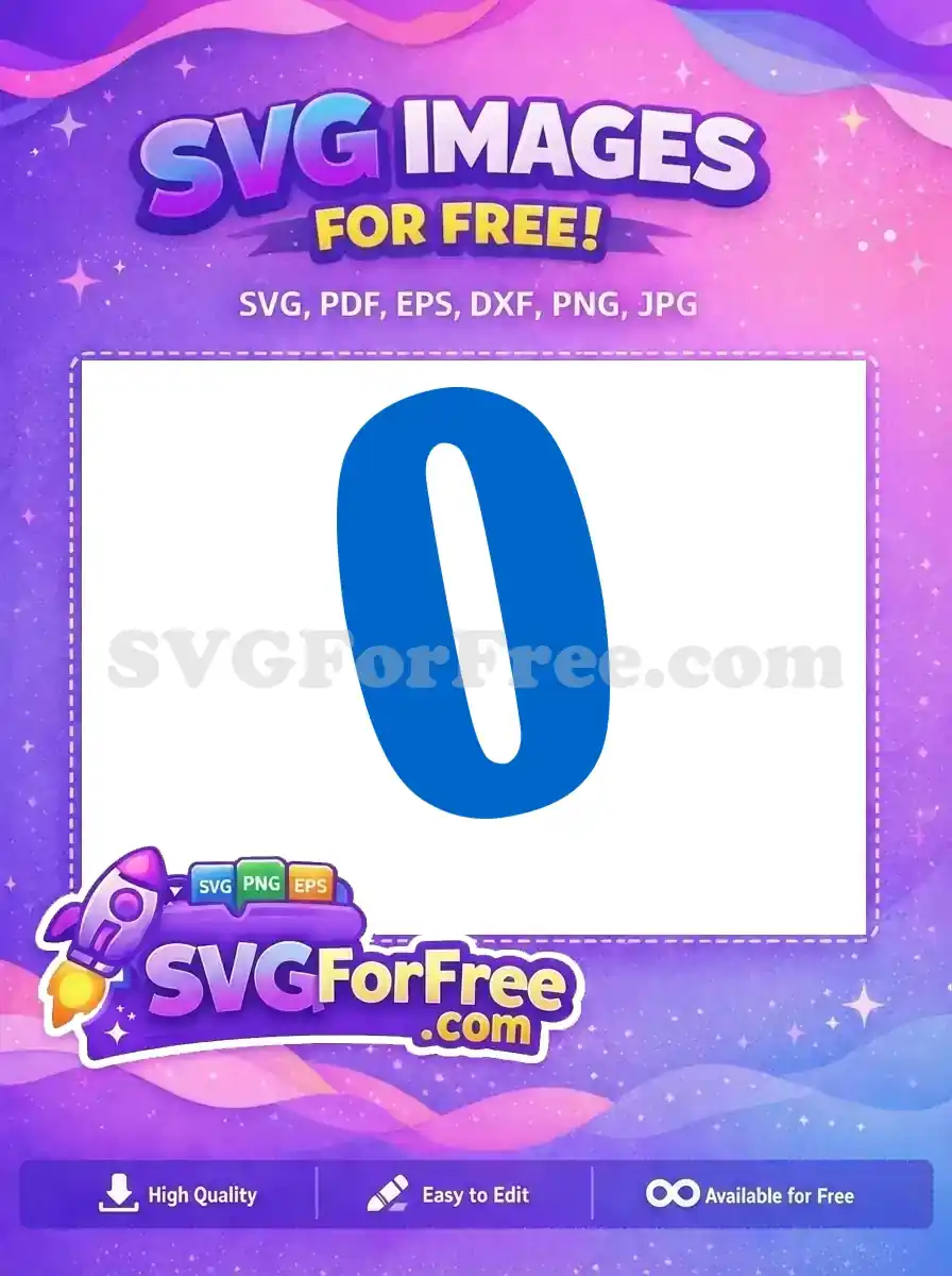 A vibrant free blue stylized zero or letter O icon, featuring smooth curves. Ideal for any digital design project.