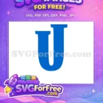 Free Blue Letter U Free Afro Cartoon Kids Educational Free SVG - Instant Download