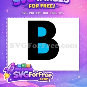 A free design of a bold, modern black capital 'B' with two rounded cyan inner spaces. Ideal for free logos and branding.