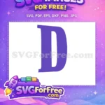 Free Purple Letter D Free Cartoon Style Afro American Themed Free SVG - Instant Download