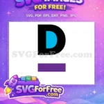 Free Bold Black D Shape Free Bright Blue Curve Afro American Cartoon Free SVG - Instant Download