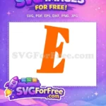 Free Orange Bold Letter E Free Afro Cartoon Style Design Free SVG - Instant Download