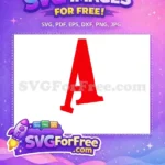 Free Red A Free Cartoon Initial Afro American Free SVG - Instant Download