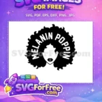 Free Melanin Poppin Afro Queen Free Bold Curly Hair Cartoon Free SVG - Instant Download
