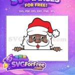 Free Happy Black Santa Free Red Hat Christmas Holiday Free SVG - Instant Download