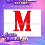 Free Bright Red M Free Bold Design Afro Cartoon Style Free SVG - Instant Download