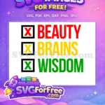 Free Red Beauty X Free Yellow Brains Green Wisdom Life Free SVG - Instant Download