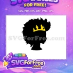 Free Afro American Free Golden Crown Empowered Queen Free SVG - Instant Download