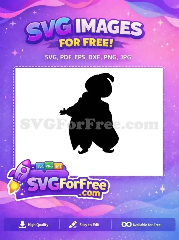 Discover this free genie character silhouette, a whimsical design ready for your crafts and digital projects. Instantly download this free SVG.
