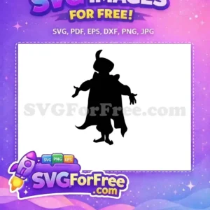A captivating free design of an Aladdin-like character silhouette, ideal for crafting and custom projects. Grab this free SVG now!
