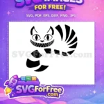 Free Grinning Free Striped Alice In WonderLand Disney Free SVG - Instant Download