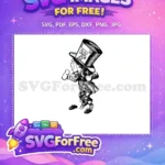 Free Hatter Free Top-Hat Alice In WonderLand Disney Free SVG - Instant Download