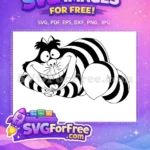 Free Grinning Free Cheshire Alice In WonderLand Disney Free SVG - Instant Download