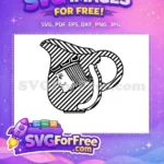 Free Crowned King Profile Free Striped Jug Alice Wonderland Free SVG - Instant Download