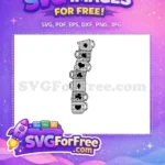 Free Black White Free Card Teacups Alice Wonderland Free SVG - Instant Download