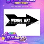 Free Black Arrow Free Wrong Way Alice Disney Free SVG - Instant Download