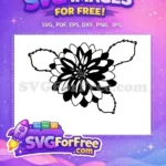 Free Dahlia Free Outline Alice In Wonderland Disney Free SVG - Instant Download