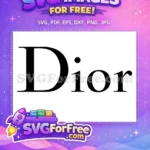 Free Black Elegant Text Free Designer Brand Logo Dior Free SVG - Instant Download