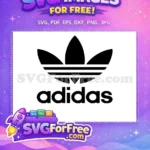 Free Iconic Black Trefoil Free Classic Three Stripes Adidas Sports Brand Free SVG - Instant Download