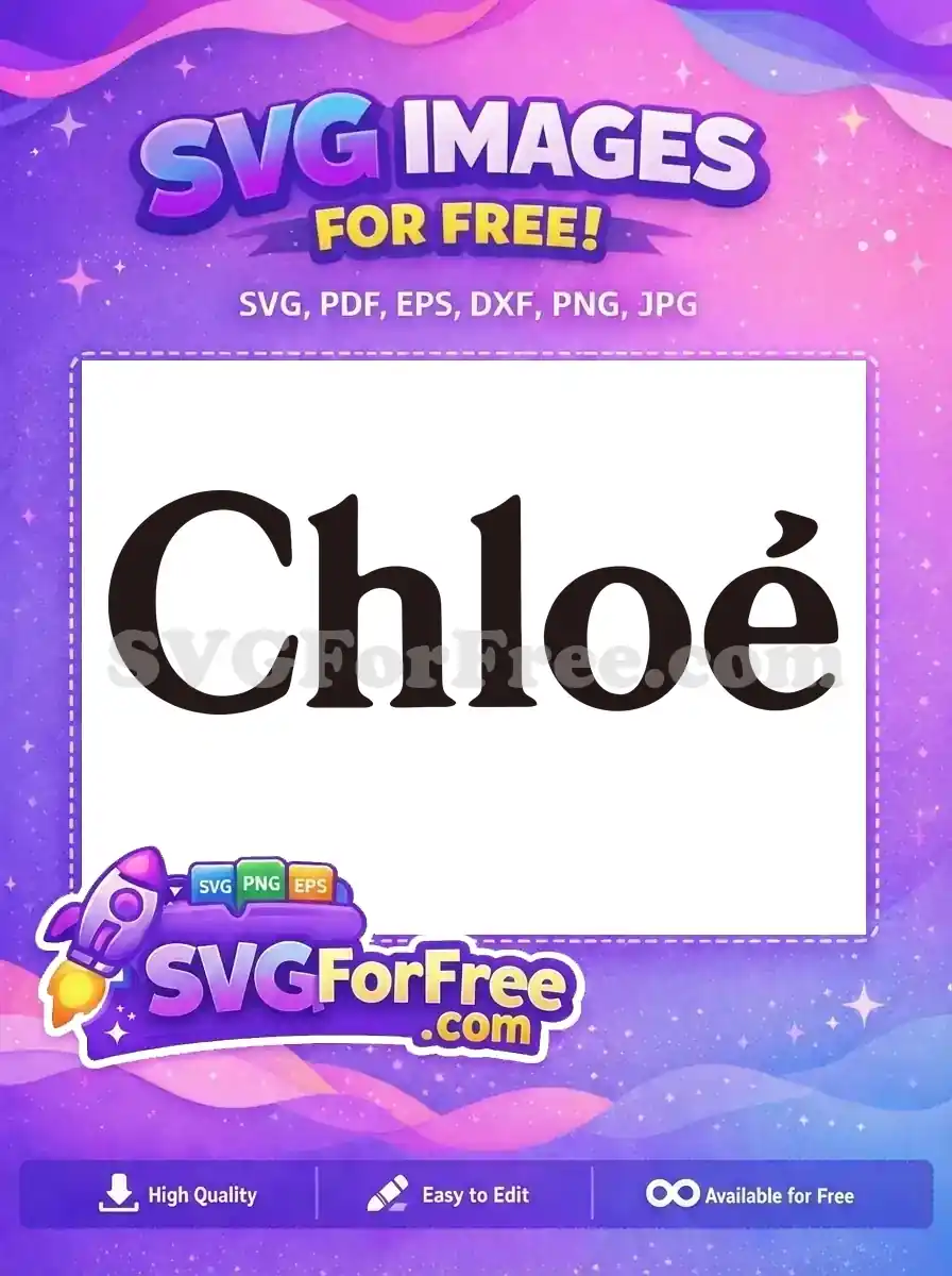 Elegant free Chloé logo SVG, featuring classic serif typography with a dark, sophisticated finish. A versatile free design.