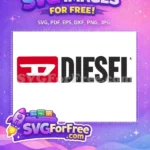 Free DIESEL Black Text Free Red D Square Luxury Brand Free SVG - Instant Download