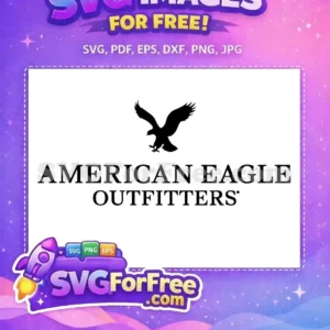 A free SVG of the American Eagle Outfitters logo, featuring a soaring eagle above the brand name in bold black text.
