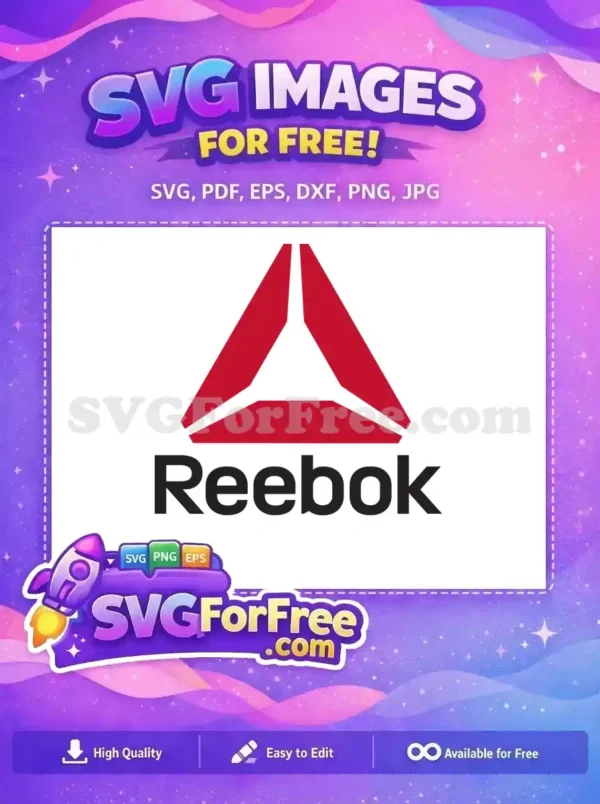 Free Reebok Logo SVG – Iconic Sports Brand Design A free Reebok logo SVG featuring the red delta symbol above the black "Reebok" wordmark. Ideal for sports apparel designs.