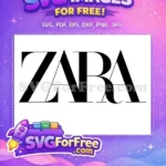 Free Black Overlapping Serif Free Luxury Brand ZARA Free SVG - Instant Download