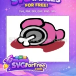 Free Pink Character Bone Free Bloody Dead Among Us Imposter Free SVG - Instant Download